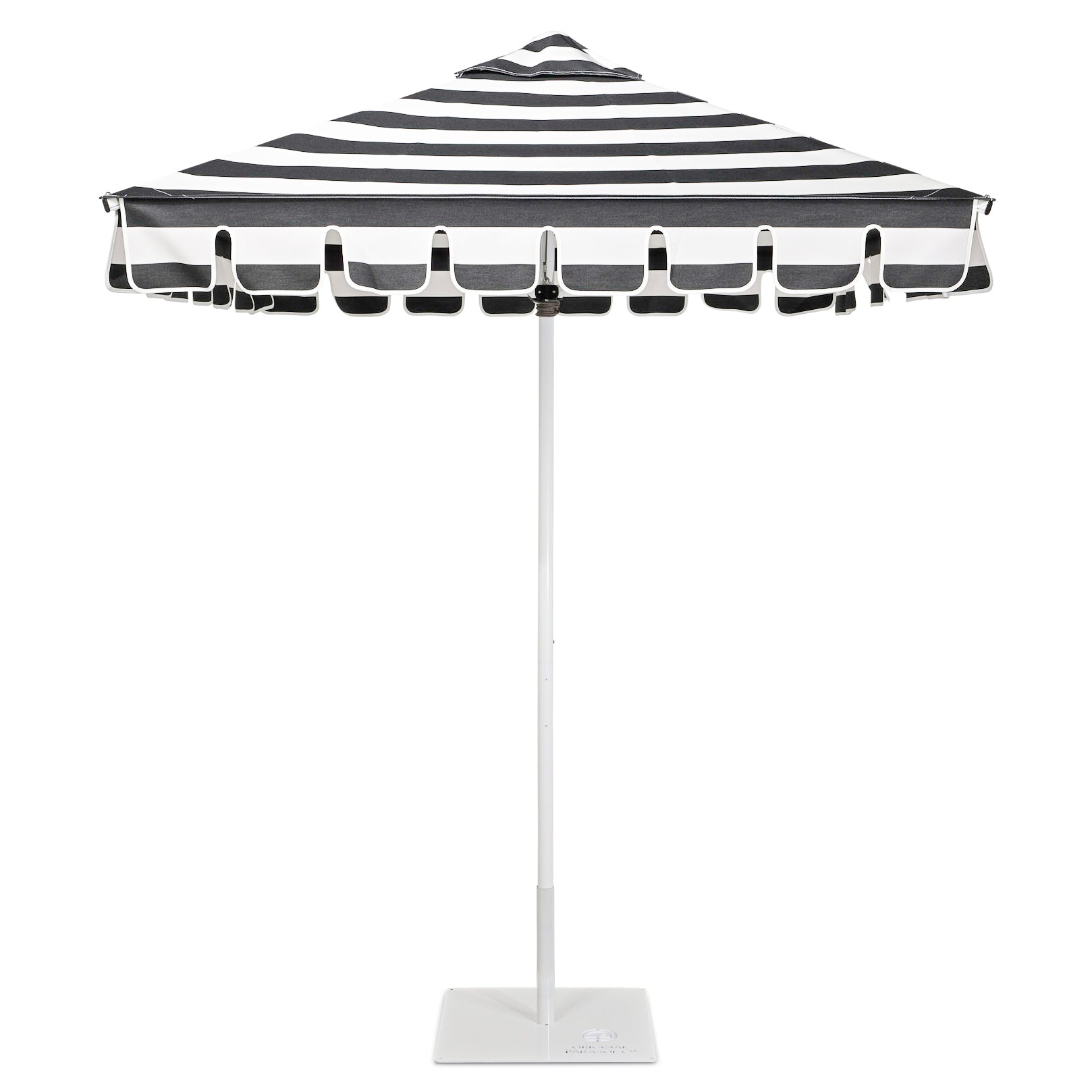 Original Parasol Co black stripe square umbrella front 