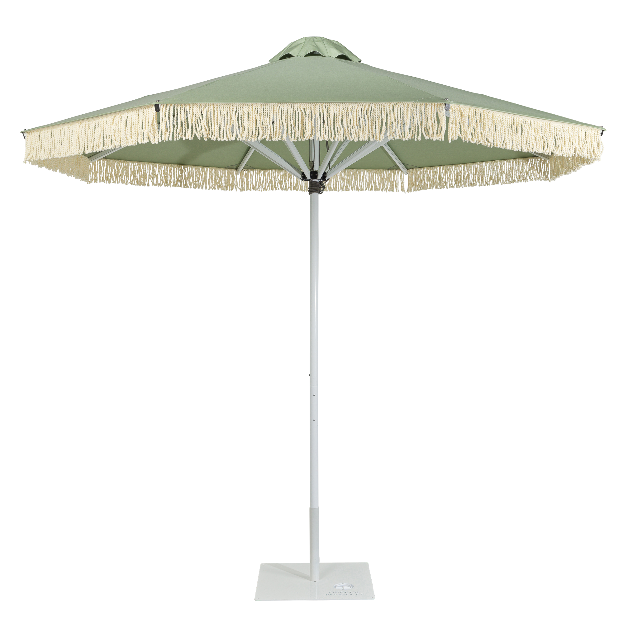 Original Parasol Co Fitzroy Eucalyptus Bullion fringe umbrella front 