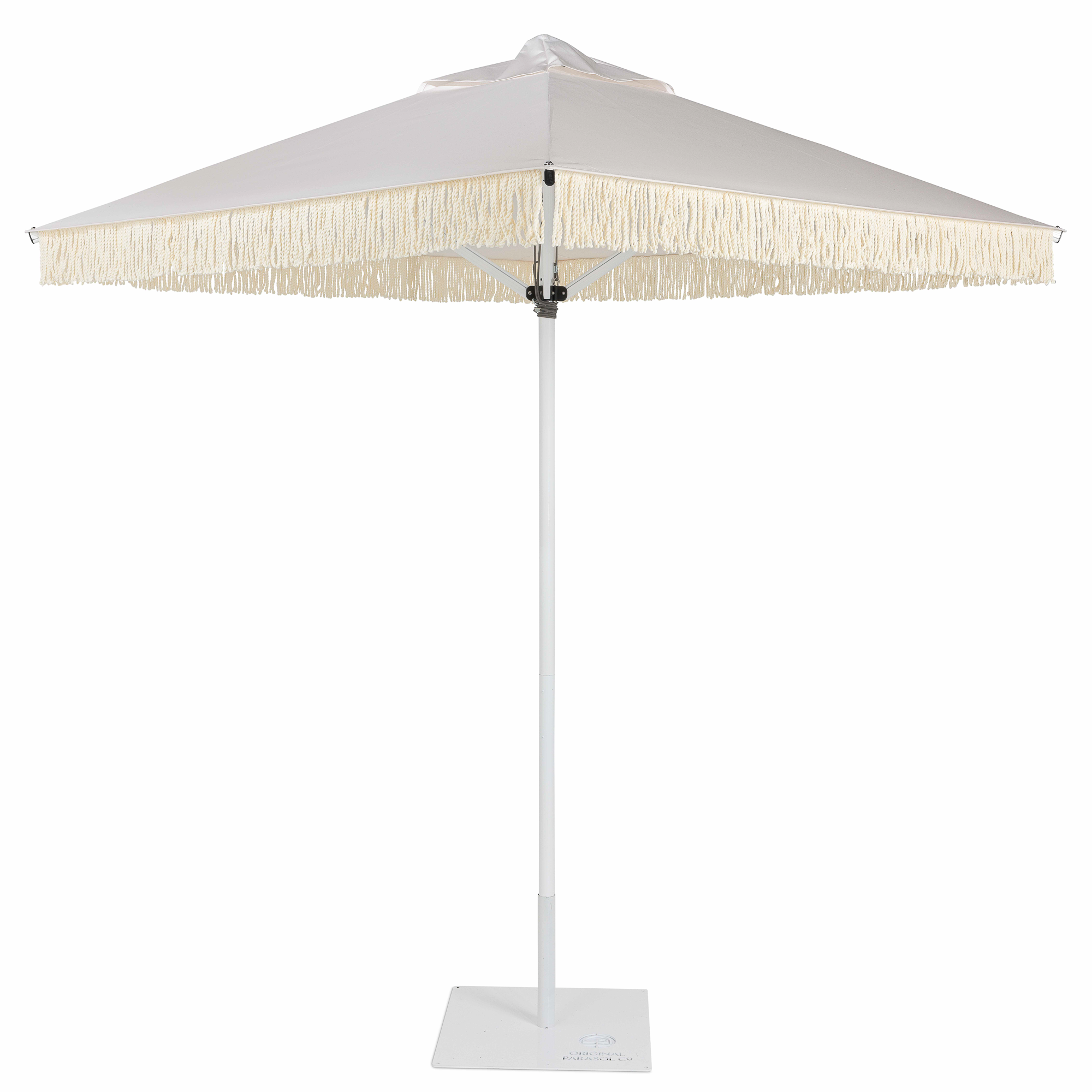 Original Parasol Co Fitzroy Natural Bullion fringe umbrella side 