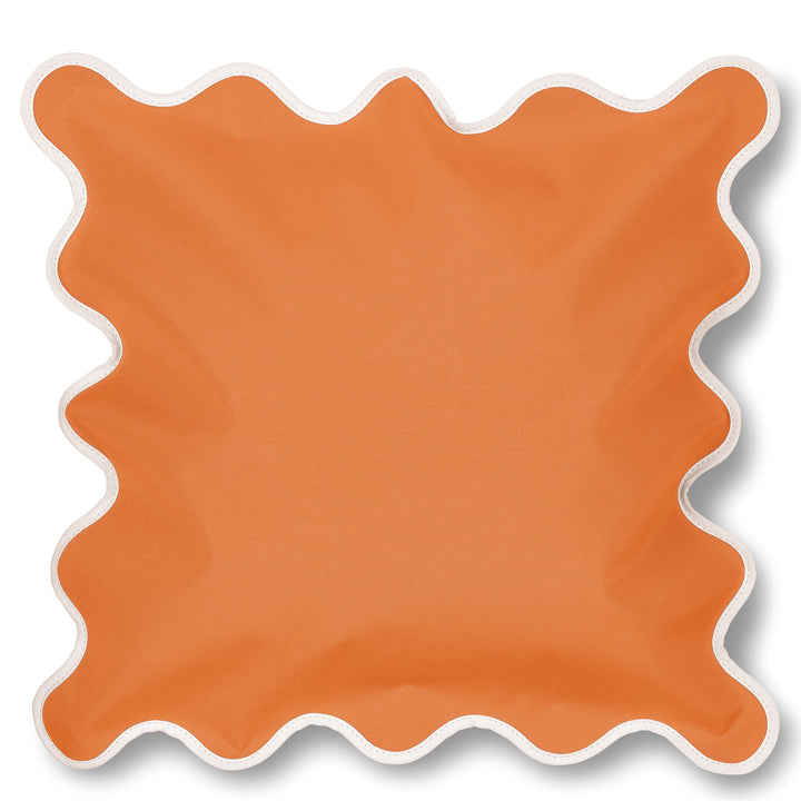 Square Scallop Cushion -Burnt Orange Solid