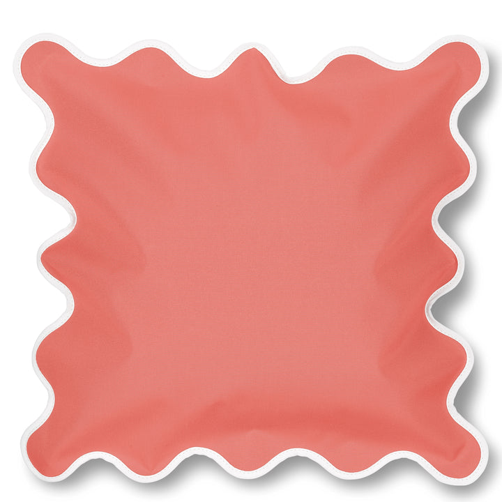 Campbell Parade - Coral Scalloped Cushion