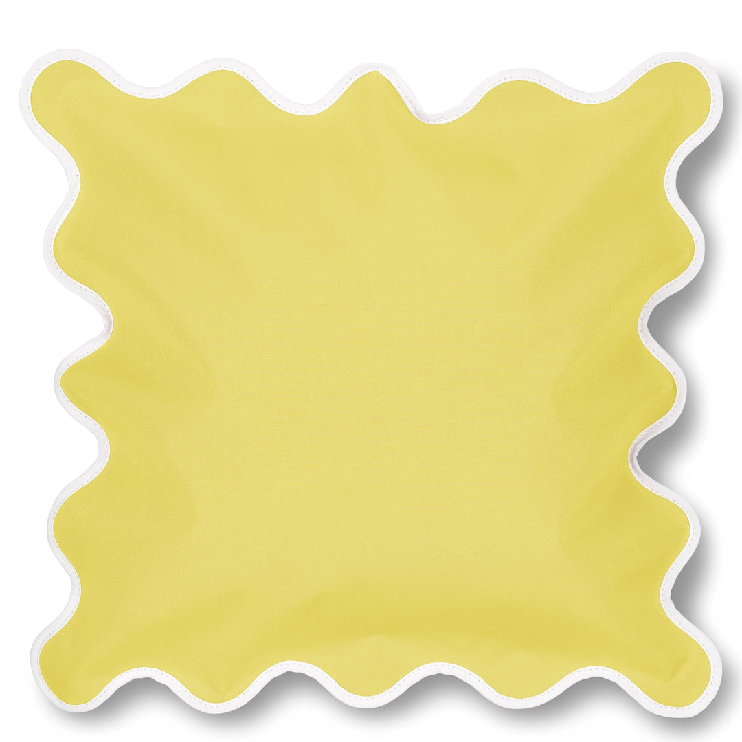 Campbell Parade - Lemon Scalloped Cushion
