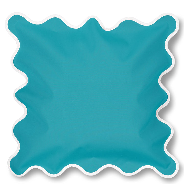 Campbell Parade - Turquoise Scalloped Cushion