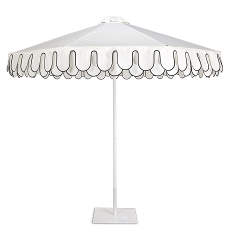 Original Parasol Co Double Valance Umbrella in White and Black 
