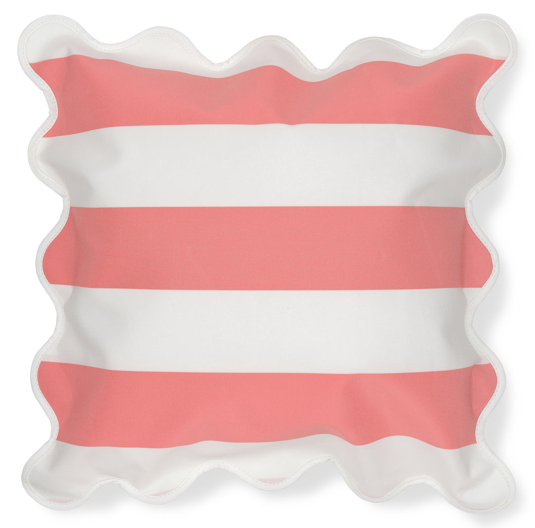 Campbell Parade - Pink Stripe Scalloped Cushion - originalparasolcompany